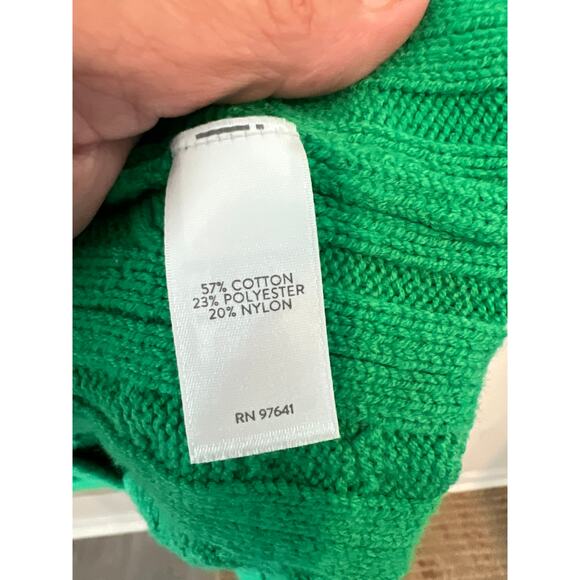J.Jill size XL green cable knit sweater - Picture 3 of 3